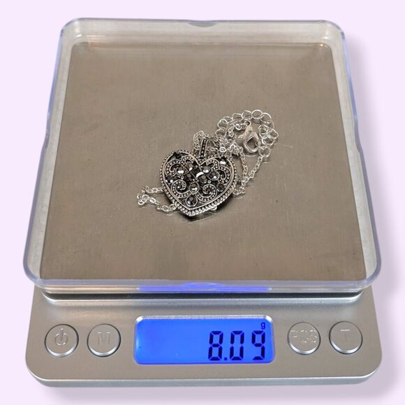 (2/$20) Hematite Accent Heart Cut Out Pendant Necklace - Picture 6 of 6